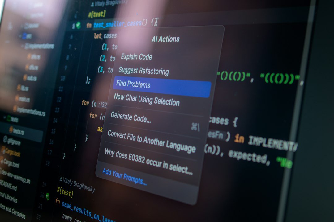 AI tools and code workflow displayed on a computer screen